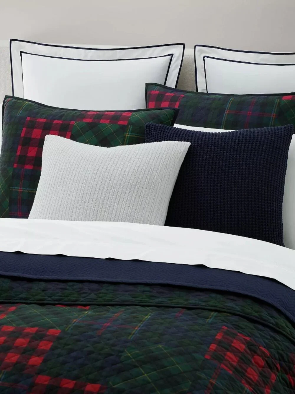 Polo Ralph Lauren Hadley Soft Cotton Diamond Checked Quilt Coverlet Full/Queen